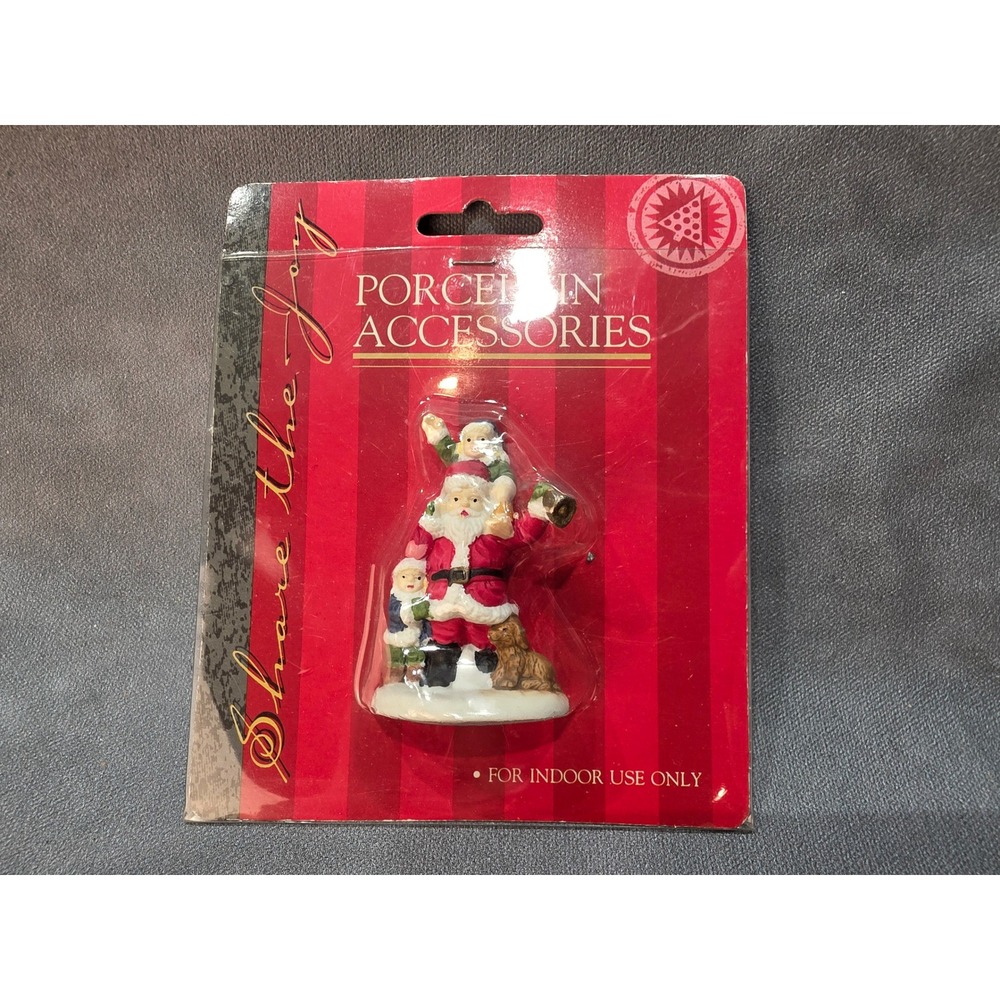 Vintage Caldor Share the Joy Porcelain Santa Claus Figurine Christmas Village